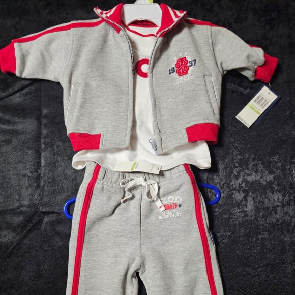 Y2K IZOD 3-Piece Jacket, Tee & Joggers Set – 3–6 Months (NWT) - Picture 1 of 2
